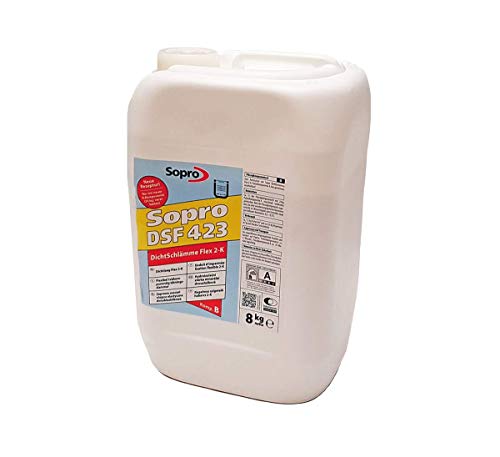 Sopro DichtSchlämme 2-K Flex 8 kg Flüssigkeit Klar Wasserfest Porzellan Dichtmittel von Sopro