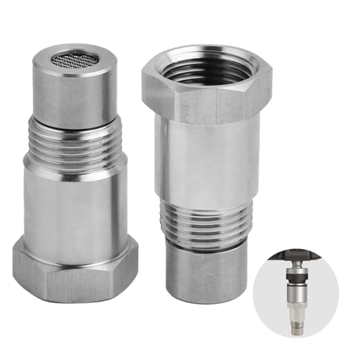 2 Stück Lambdasonde Adapter M18*1,5, 45mm O2 Sauerstoffsensor Extender aus Edelstahl, Sauerstoffsensor Verlängerung, Sauerstoffsensor Adapter, Auspuffanlagen Lambdasonde Eliminator für Autos und LKWs von SopwMap