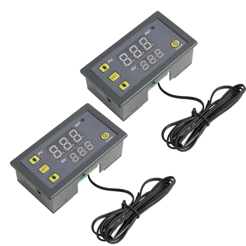 2 Stück W3230 AC 110V-220V Digitaler Temperaturregler, 20A LED-Display-Thermostat mit NTC 10K Sensorsonde, Temperatursteuerung von -50℃ bis 110℃ für Kühlschränke, Gefriertruhen, HVAC-Systeme von SopwMap