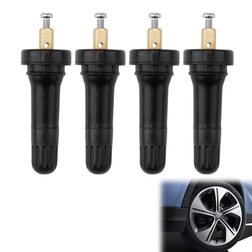 4 Stück TPMS Reifendrucksensor Ventilstämme, Autoreifen Ventil,Gummi Ventile, Gummiventil Ersatz für Reifendruckkontrollsystem, Langlebige Ventileinsätze mit Befestigungsschrauben für Autos von SopwMap