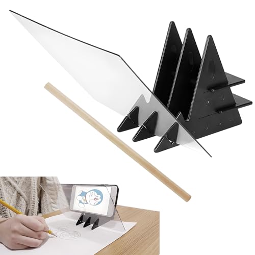 DIY Zeichenbrett Projektor, Zeichenbrett Zeichnen, Reflexion Zeichenprojektor, Optisches zeichenbrett aus Acryl für Kinder, Anfänger, Künstler, Zeichenhilfe und Skizzierwerkzeug (Schwarz) von SopwMap