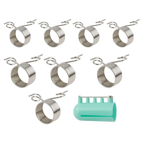 Hochwertiges Set mit 9 Garnführung Fingerhaltern für Strickliebhaber, Inklusive Kunststoff Fingerhalter und Edelstahl Geflochtenem Ring für Kunsthandwerk von SopwMap