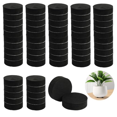SopwMap 60 Stück Garden Unsichtbare Topffüße Für Alle Drinnen Draußen Blumentopf, Runde rutschfeste Blumentopf-Riser Mit Starken Selbstklebenden, Pflanzentopf-Füße Eva-Pads Und Möbelfüße von SopwMap