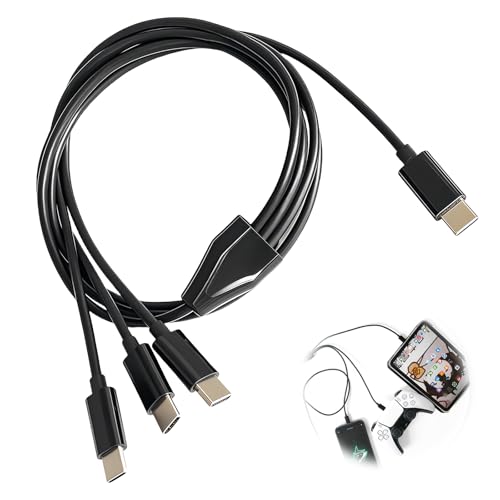 USB C Splitter Kabel, 1 Meter, USB Typ C Stecker auf 3 Typ C Stecker, Daten und Ladekabel für USB C Geräte, Kompatibel mit Smartphones, Tablets und Laptops, Flexibles und Langlebiges Design von SopwMap
