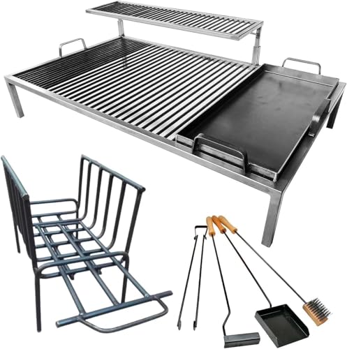 Luxus Argentinischer Grill mit abnehmbaren Eisenmodulen + Feuerschale + Feuerwerkzeuge - Iron Argentinien Grill - BBQ Parrilla Asado Sor pampa grill (91,4 x 61,0 cm) von Sor pampa grill
