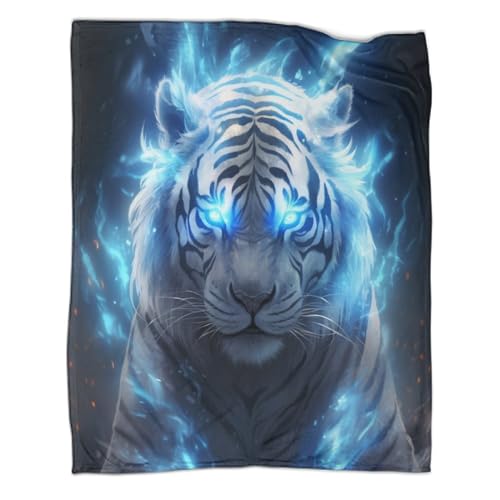 Blanket Flanell Fleecedecke 3D Wohndecke Für Kinder Erwachsene Blaue Flamme Mikrofaser Gedruckte Kuscheldecke Decke Sofadecke Reisedecke 60x80inch(150x200cm) von SorEci
