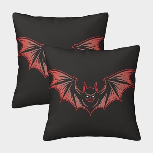 Fledermaus-Symbol Kissenbezüge 2er Set Für Heimdekorationen wildes Tier Moderner Sofa Überwurf-Kissenbezug Wurfkissenbezügen Dekoration Für Couch Schlafsofa Schlafzimmer 45x45cm von SorEci