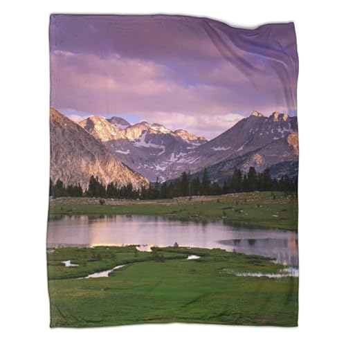Landschaft Kuscheldecken Weich Decke, Berg, Flanelldecke, Weich Wohndecke, Mikrofaser Kuscheldecke, Sofadecke Für Kinder Erwachsene Decken 3D-Digitaldruck von SorEci