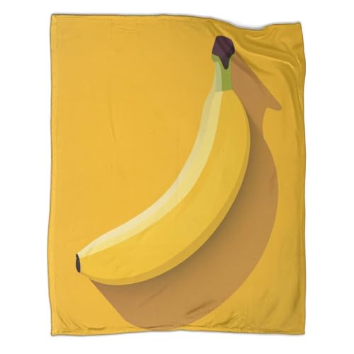 SorEci Banane 3D Drucken Decke Gelbe Frucht Kuscheldecke Flanell Fleecedecke Für Erwachsene Und Kinder Weich Wohndecke Mit Weichem Anti-Pilling Für Bett & Sofa Reisedecke 50x60inch(127x152cm) von SorEci