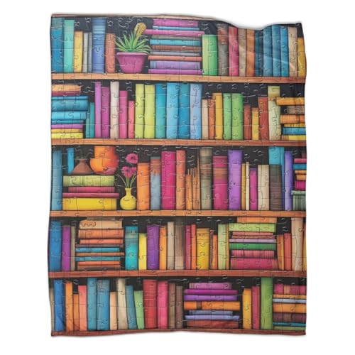 SorEci Bücherregal 3D Drucken Decke, Warm, Für Erwachsene Und Kinder, Stiller Stil Superweiche Decke Mit Weichem Anti-Pilling-Flanell Microfaser Sofadecke 80x90inch(200x230cm) von SorEci