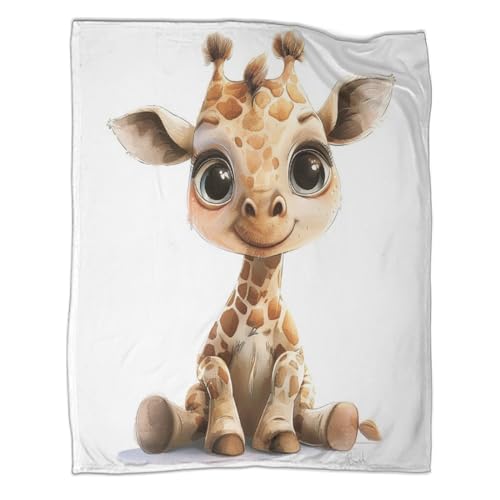 SorEci Giraffe Kuscheldecken Decke Für Schlafzimmer, Sofa, 3D-Digitaldruck Cartoon-Stil Decke, Flanelldecke, Weich Wohndecke, Sofadecke Zweiseitige Decke Für Kinder Erwachsene 80x90inch(200x230cm) von SorEci