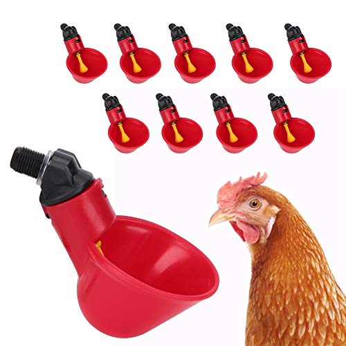 Automatischer Hühnertrinker - 10 Stück Geflügelgießbecher Hühnertrinkbecher, Hühnernippeltrinker für Hühnchen/Enten/Wachteln/Nippel von Sorand