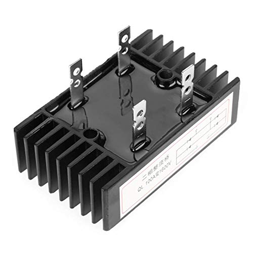 Brückengleichrichter, 1pc 100A Amp 1600V Spannung 2-Phasen-Brückengleichrichter-Diodenbrückengleichrichter High Power Schwarz, langlebig und stabil von Sorand