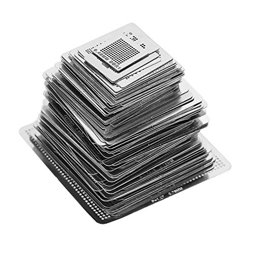 Digitales Profilmesser, BGA Reballing Schablonen, 130 Stück BGA Universal Reballing Rework Net Schablonen Stahl-Schablonengitter Direkt Heat Set Kit 6 verschiedene Größen, nicht leicht zu verformen von Homry