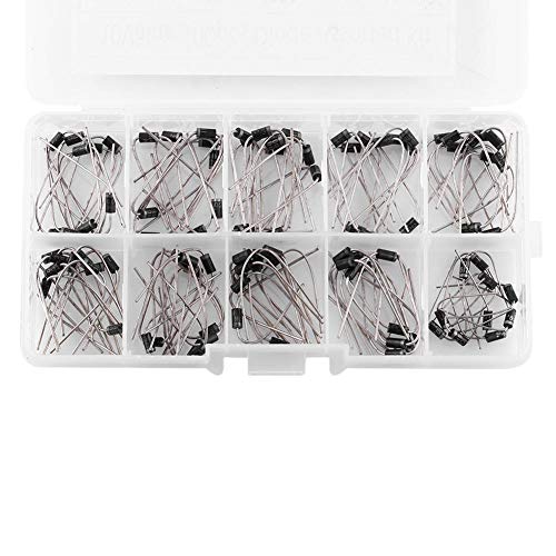 Diode, 100pcs 10 Werte Germanium-Gleichrichter Dioden-Sortiment Elektronisches Kit 1N4001~1N4007 1N5817~1N5819 Mit Box, Geringem Energieverlust und Hoher Effizienz von Sorand