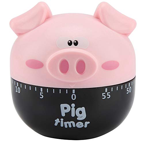 Küchentimer Zeitschaltuhr 55 Minute Cartoon Schwein Countdown Timer Mechanischer Küchentimer Eieruhr/Zeitmesser Küchenwecker Kochuhr/Kurzzeitmesser Küchenuhr für Haushalt Kochen Backen(Pink) von Sorand