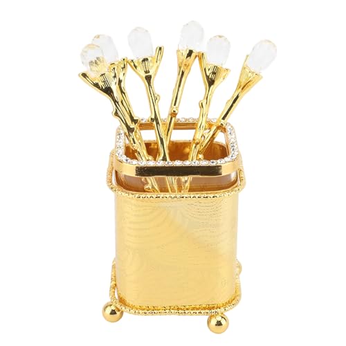 Eis Tee -Löffel Set, Kaffeelöffel Set mit Lagerhalter, Zinklegierungsglas für Kaffeedesserts Partys mit Modernem ästhetischen Design (Quadratische Form) von Sorandy