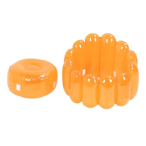 Gelee Aufblasbare Sofa -Stuhl, Innen Im Freien Tragbare Blow -up -Couchsitz, Transparente Süßigkeitenfarbe Aufblasbare Sofa -Sitzmöbel für Home Yard Terrasse Camping (ORANGE) von Sorandy