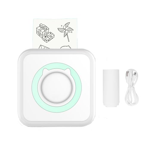 Multifunktions-Thermodrucker, Wireless BT Pocket Mobile Printer, 200 DPI USB Portable Smart Photo Printer für Alle Smartphones(Grün) von Sorandy