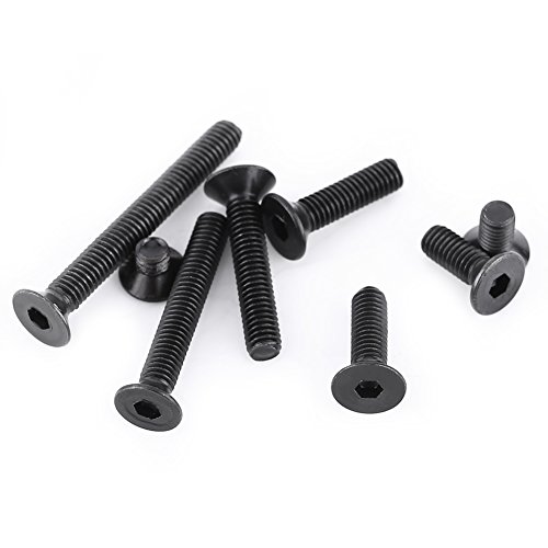 Sorandy 200pcs M3 Flat Head Hex Socket Sacks, 10,9 Grade Legierstahl -Stahlmaschinenverbesserungs -Sortimentset mit 8 Gewindelängen für Zuhause, Bürogeräte, Maschinenreparaturwerkzeuge von Sorandy