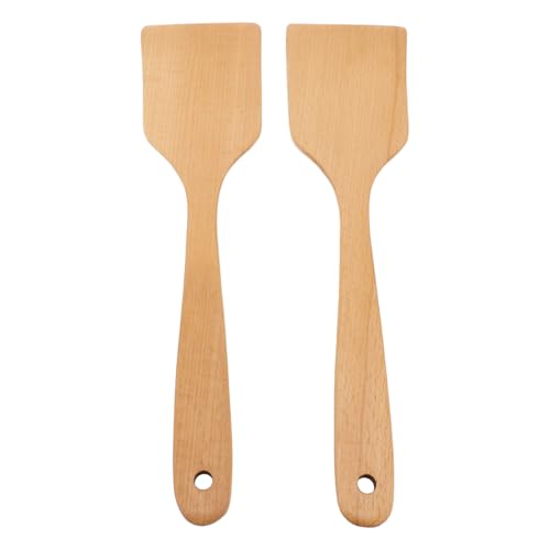 Sorandy 2pcs Hölzerne Spatel Kochwender, Wildes Buchenholz Utensil, Langes Griff Breit Flach ohne Crack -Design mit Glattem Finish für Nicht -Stick -Töpfe Pfannen von Sorandy