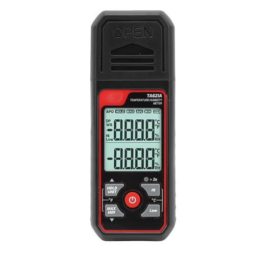 Sorandy Digitaltemperaturfeuchtigkeitsmesser, Taupunkt -Thermometer von Taupunkt Feuchtbirne mit Umgebungslicht, Hintergrundbeleuchtungsbildschirm für die Laborindustrie Im Innenraum Sorandy Digitaltemperaturfeuchtigkeitsmesser, Taupunkt -Thermometer von Taupunkt Feuchtbirne mit Umgebungslicht, Hintergrundbeleuchtungsbildschirm für die Laborindustrie Im Innenraum von Sorandy