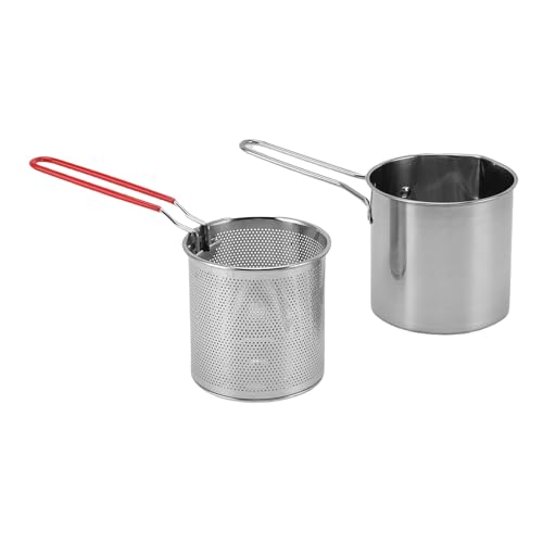 Sorandy Edelstahlölfiltertopf, Speckfettbehälter mit Sieb und Einfachem Griffgriff, Multifunktional 2 in 1 Pasta -Gemüse -Topf, Fritteuzifenkorb für Küchenkochen von Sorandy