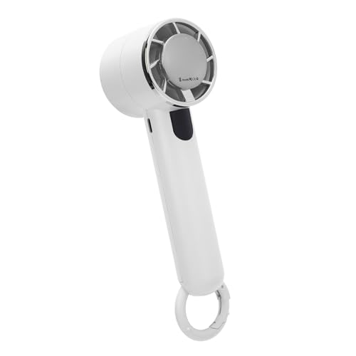 Sorandy Handheld Tragbarer Lüfter, 5 Geschwindigkeiten Verstellbarer Lüfter USB -wiederaufladbarer Mini -Kühlung 2000 mAh Akku mit Haken für Reisen Im Freien Im Freien (WHITE) von Sorandy