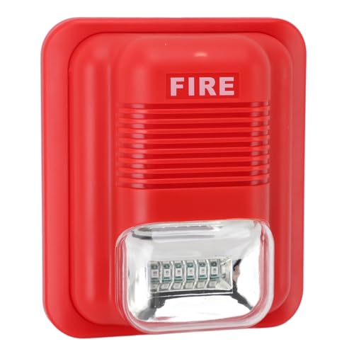 Sorandy LED Super Loud Sound Fire Alarm mit Licht, 12 24 -V -Feueralarm Warnwarnwarns Siren Horn, Notfallalarm für Wohngebäude Einkaufszentrum Hotel Swimming Pool von Sorandy