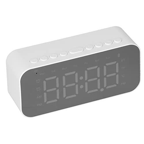 Sorandy Radiowecker mit Bluetooth-Lautsprechern für Schlafzimmer Zuhause Wohnzimmer Büro, Tragbarer Digitaler Wecker mit LED-Anzeige Kalendertemperatur(Weiß) von Sorandy