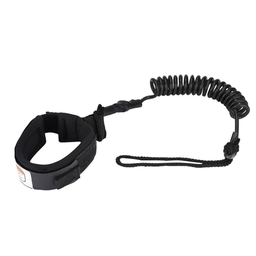 Sorandy Surfboard Coiled Bein Foot Seil Leine 5mm PU -Kabel, Robuste Dauerhafte Verstellbare Knöchelgurt Leicht, für Surfen Männer Frauen Bodyboard (Black) von Sorandy