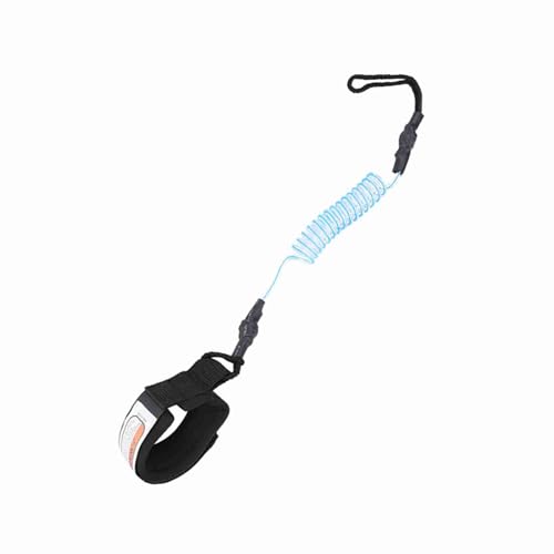 Sorandy Surfboard Coiled Bein Foot Seil Leine 5mm PU -Kabel, Robuste Dauerhafte Verstellbare Knöchelgurt Leicht, für Surfen Männer Frauen Bodyboard (Blue) von Sorandy