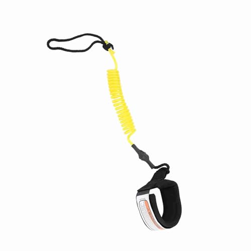 Sorandy Surfboard Coiled Bein Foot Seil Leine 5mm PU -Kabel, Robuste Dauerhafte Verstellbare Knöchelgurt Leicht, für Surfen Männer Frauen Bodyboard (Yellow) von Sorandy