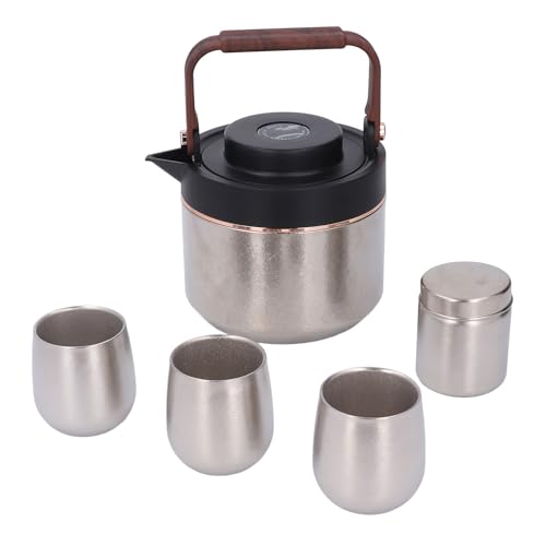 Sorandy Ti Teapot -Set, Chinesischer Metallkessel -Set, 120Ml Tassen 200Ml Kanister 1000Ml Isoliertes Tee -Topf -Kit mit Infuser- und Hitzebeständigem Griff für Wohnzimmer, Büro, von Sorandy