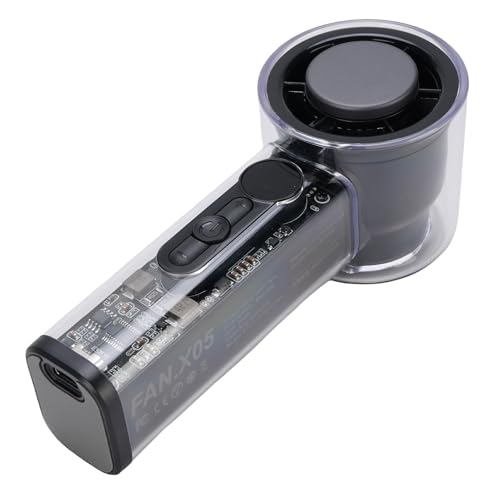 Sorandy Tragbarer Handheld -Lüfter, Handheld Mini -Lüfter 100 Speed Stufenanpassung Ruhige Kühlung mit Digitalem Display und Lanyard für Travel Beach Camping (BLACK) von Sorandy