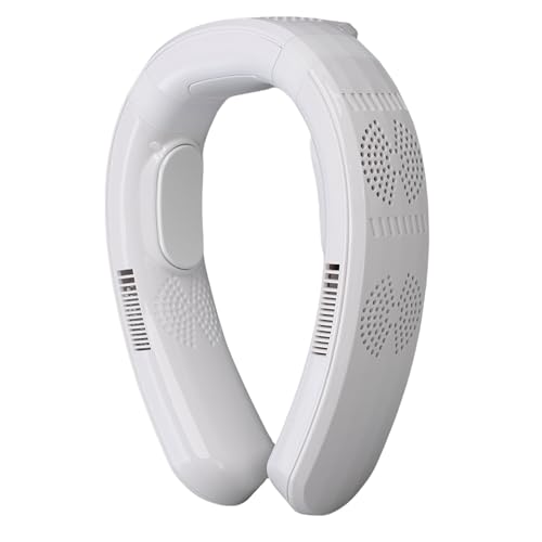 Sorandy Tragbarer Nackenventilator Kühlen und Heizen mit Doppeltem Nutzen 3 Geschwindigkeiten Halbleiter Batteriebetrieben Tragbarer Ventilator für Strand Radfahren Camping (WHITE) von Sorandy