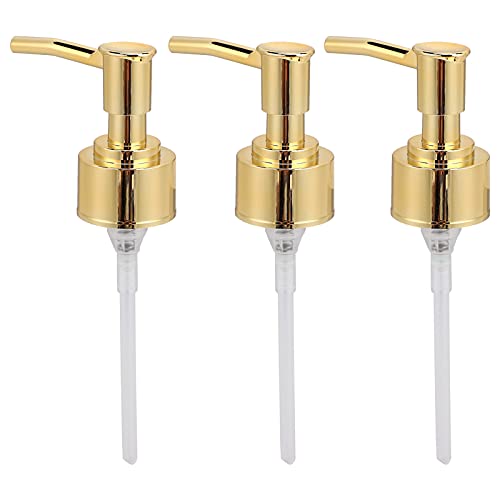 Sorandy Universal Shampoo Conditioner Pumpe Parfümflaschenpumpe Lotionen Countertop Seifenspender Seife Lotion Öl Flasche Düse Ersatz 3 PCS für flüssige Handseife (Gold) von Sorandy