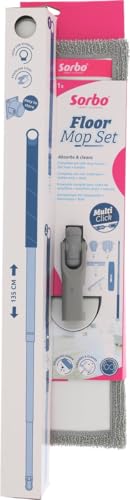 Sorbo Bodenwischset – RVS Teleskopstiel 135 cm – Mit Mikrofaser Wischmopp, Aufsatz & Aufhängehaken – Multi-Click kompatibel – Kompaktes Reinigungsset für Zuhause & unterwegs Sorbo Bodenwischset – RVS Teleskopstiel 135 cm – Mit Mikrofaser Wischmopp, Aufsatz & Aufhängehaken – Multi-Click kompatibel – Kompaktes Reinigungsset für Zuhause & unterwegs von Sorbo