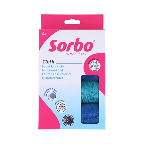 Sorbo Mikrofasertücher – 4er-Set – Recycelt aus PET-Flaschen – 35 x 35 cm – Streifenfreie Reinigung – Trocken & feucht verwendbar – Für Küche, Bad & Haushalt – Multicolor Sorbo Mikrofasertücher – 4er-Set – Recycelt aus PET-Flaschen – 35 x 35 cm – Streifenfreie Reinigung – Trocken & feucht verwendbar – Für Küche, Bad & Haushalt – Multicolor von Sorbo