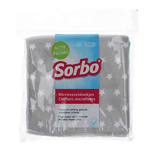 Sorbo Mikrofasertücher mit Sternenmotiv, Microfaser, Sterndruck, 30 x 30 cm, 5 von Sorbo