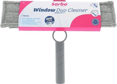 Sorbo Window Duo Cleaner – Fensterwischer & Einwascher in einem – Mit Mikrofaser & Gummilippe – Für streifenfreie Fenster – Kompatibel mit Multi-Click Teleskopstiel – Fensterreinigung leicht gemacht Sorbo Window Duo Cleaner – Fensterwischer & Einwascher in einem – Mit Mikrofaser & Gummilippe – Für streifenfreie Fenster – Kompatibel mit Multi-Click Teleskopstiel – Fensterreinigung leicht gemacht von Sorbo