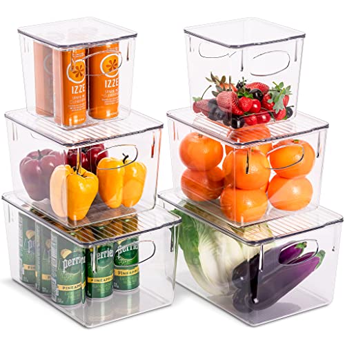 Sorbus Premium-Aufbewahrungsbehälter aus Kunststoff – stabiler Kühlschrank-Organizer – vielseitige, leichte, Lebensmittel- und Snack-Paket-Organizer – transparenter quadratischer Abfalleimer, 6 Stück Sorbus Premium-Aufbewahrungsbehälter aus Kunststoff – stabiler Kühlschrank-Organizer – vielseitige, leichte, Lebensmittel- und Snack-Paket-Organizer – transparenter quadratischer Abfalleimer, 6 Stück von Sorbus