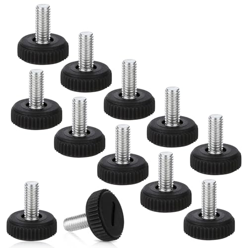 12 Stück Verstellbare Möbelfüße M6 Stellfüße Höhenverstellbare Füße Schwarz Nivellierfüße Tischbein Verlängerung Schraubfüße für Möbel Sofa Tisch Schrankbeine (M6x20mm) von Sorcristy