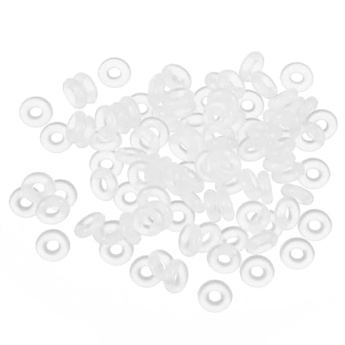 300 Stück Weiß Silikon Gummi Stopper Silikondichtung O-Ring Spacer Charms Gummiverschlüsse Außendurchmesser 6mm Innendurchmesser 2mm Breite für Armbänder Halsketten Diy Schmuckherstellung von Sorcristy