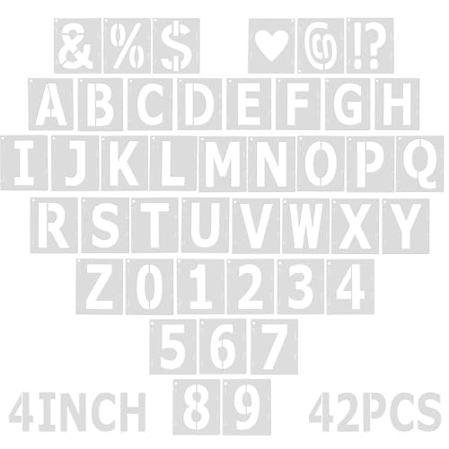 42 Stück Schablone 10 cm Buchstaben Zahlen Schablonen Set Wiederverwendbare Zahlenschablonen Waschbar Alphabetschablone für DIY Basteln Holzschilder Malerei 42 Stück Schablone 10 cm Buchstaben Zahlen Schablonen Set Wiederverwendbare Zahlenschablonen Waschbar Alphabetschablone für DIY Basteln Holzschilder Malerei von Sorcristy
