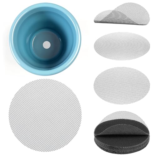 Sorcristy 100 Stück Pflanztopf Drainagegitter 10cm Grau Blumentopf Drainage Gitter Rund Blumentopf Netz Pad Atmungsaktives Pflanzentopf-Bodengitter für Pflanzkübel zur Verhinderung von Bodenverlust von Sorcristy
