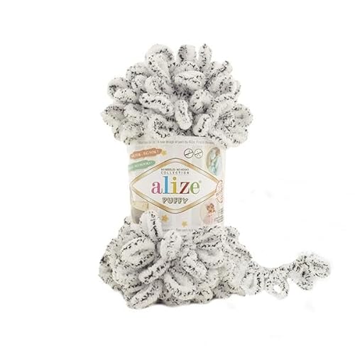 Alize Puffy Baby Big Loop Deckengarn, 100 % Mikropolyester, weiche Wolle, je Knäuel 100 g, 9 m, 686 Schneeleopar, 3 Knäuel Alize Puffy Baby Big Loop Deckengarn, 100 % Mikropolyester, weiche Wolle, je Knäuel 100 g, 9 m, 686 Schneeleopar, 3 Knäuel von Sorenta