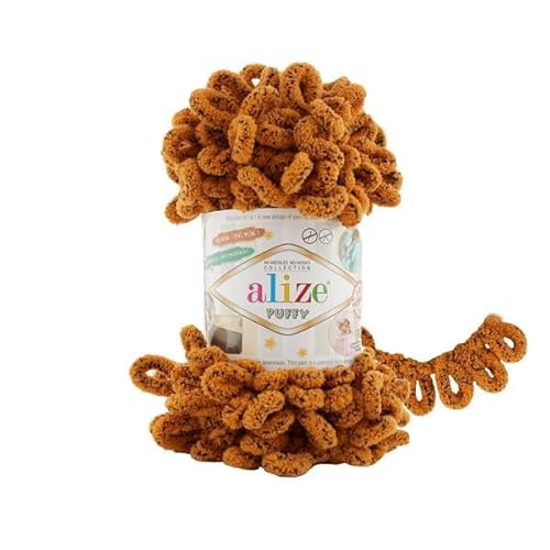 Alize Puffy Baby Big Loop Deckengarn, 100 % Mikropolyester, weiche Wolle, je Knäuel 100 g, 9 m, 717 Tiger, 3 Knäuel/Knäuel Alize Puffy Baby Big Loop Deckengarn, 100 % Mikropolyester, weiche Wolle, je Knäuel 100 g, 9 m, 717 Tiger, 3 Knäuel/Knäuel von Sorenta