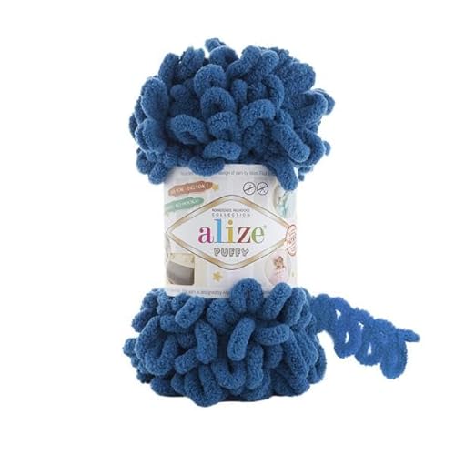 Alize Puffy Baby Big Loop Deckengarn, 100 % Mikropolyester, weiche Wolle, je Knäuel 100 g, 9 m, Petrolblau, 3 Knäuel Alize Puffy Baby Big Loop Deckengarn, 100 % Mikropolyester, weiche Wolle, je Knäuel 100 g, 9 m, Petrolblau, 3 Knäuel von Sorenta