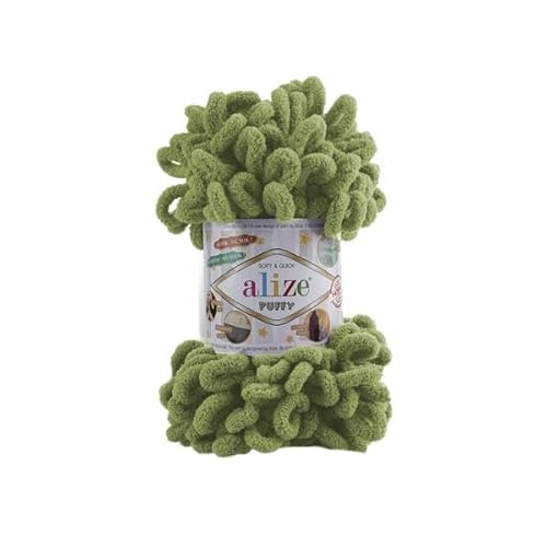 Alize Puffy Baby Big Loop Deckengarn, 100 % Mikropolyester, weiche Wolle, je Knäuel 100 g, 9 m, Schildkrötengrün, 3 Knäuel Alize Puffy Baby Big Loop Deckengarn, 100 % Mikropolyester, weiche Wolle, je Knäuel 100 g, 9 m, Schildkrötengrün, 3 Knäuel von Sorenta